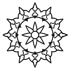 Angels and celestial beings mandala line art vector illustration 