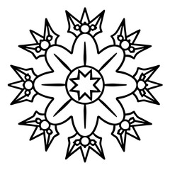 Angels and celestial beings mandala line art vector illustration 