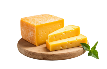 Italian hard cheese on a transparent background, AI generated