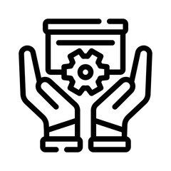 hands on line icon
