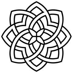 Celtic knotwork mandala line art vector illustration 