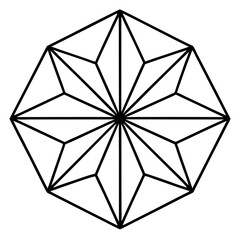 Colorful prism refraction mandala line art vector illustration 