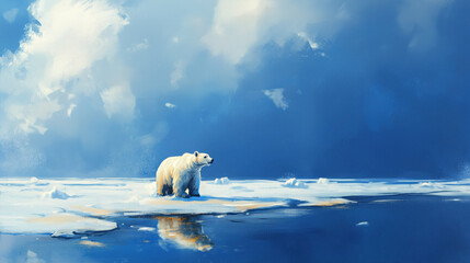 polar bear in the arctic