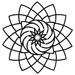 Obraz premium Cosmic divine feminine mandala line art vector illustration 