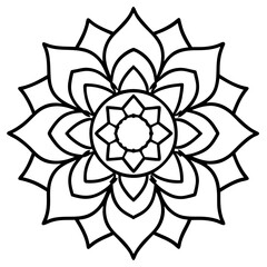 Embossed golden foil mandala line art vector  illustration