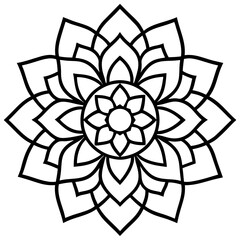 Embossed golden foil mandala line art vector  illustration