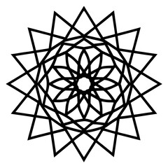 Fractal chaos theory mandala line art vector  illustration