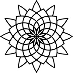 Obraz premium Cosmic divine feminine mandala line art vector illustration 