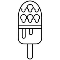 Fruity ice pops made from real fruits  line art vector illustration