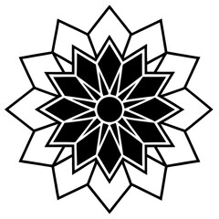 Glow particle energy flow mandala line art vector  illustration