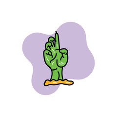 Zombie Hand icon islote white background vector stock illustration