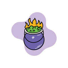 Cauldron icon islote white background vector stock illustration