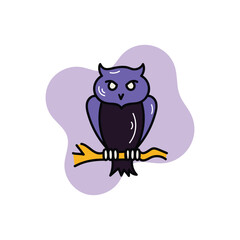 Owl icon islote white background vector stock illustration