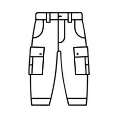 cargo pants icon, cargo pants line art - simple line art of cargo pants, perfect for cargo pants logos and icons
