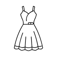 cocktail dress icon, cocktail dress line art - simple line art of cocktail dress, perfect for cocktail dress logos and icons