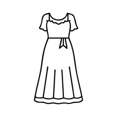 maxi dress icon, maxi dress line art - simple line art of maxi dress, perfect for maxi dress logos and icons
