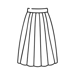 maxi skirt icon, maxi skirt line art - simple line art of maxi skirt, perfect for maxi skirt logos and icons