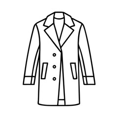 overcoat icon, overcoat line art - simple line art of overcoat, perfect for overcoat logos and icons
