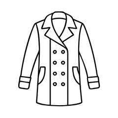 peacoat icon, peacoat line art - simple line art of peacoat, perfect for peacoat logos and icons