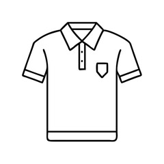 polo shirt icon, polo shirt line art - simple line art of polo shirt, perfect for polo shirt logos and icons