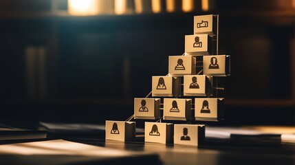 Hierarchy Symbolizing Corporate Structure and Leadership Dynamics Shown