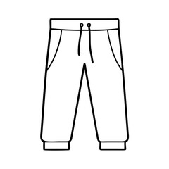 sweatpants icon, sweatpants line art - simple line art of sweatpants, perfect for sweatpants logos and icons