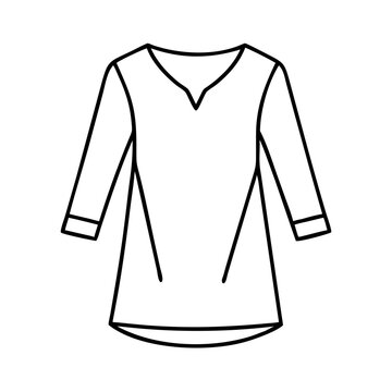 tunic icon, tunic line art - simple line art of tunic, perfect for tunic logos and icons