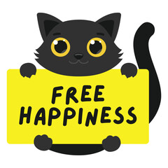  A vector style simple cat free happiness