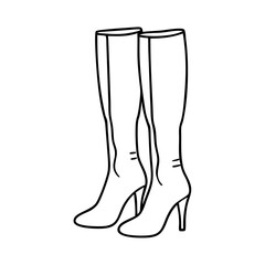 thigh high boots icon, thigh high boots line art - simple line art of thigh high boots, perfect for thigh high boots logos and icons