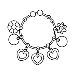 charm bracelets icon, charm bracelets line art - simple line art of charm bracelets, perfect for charm bracelets logos and icons