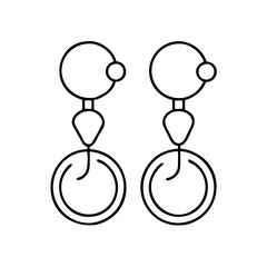 earrings icon, earrings line art - simple line art of earrings, perfect for earrings logos and icons