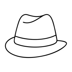 fedora hats icon, fedora hats line art - simple line art of fedora hats, perfect for fedora hats logos and icons