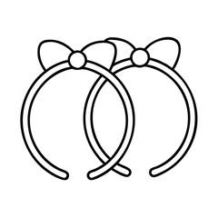 hair bands icon, hair bands line art - simple line art of hair bands, perfect for hair bands logos and icons