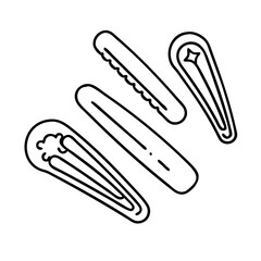 hair clips icon, hair clips line art - simple line art of hair clips, perfect for hair clips logos and icons