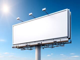 Obraz premium blank billboard on blue sky,