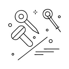 lapel pins icon, lapel pins line art - simple line art of lapel pins, perfect for lapel pins logos and icons