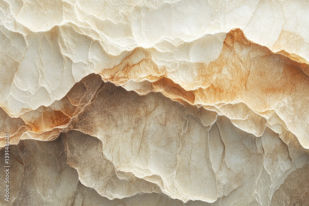 Poster abstract aerial view with intricate layers of light and dark brown, resembling a rocky landscape or 