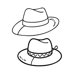 panama hats icon, panama hats line art - simple line art of panama hats, perfect for panama hats logos and icons