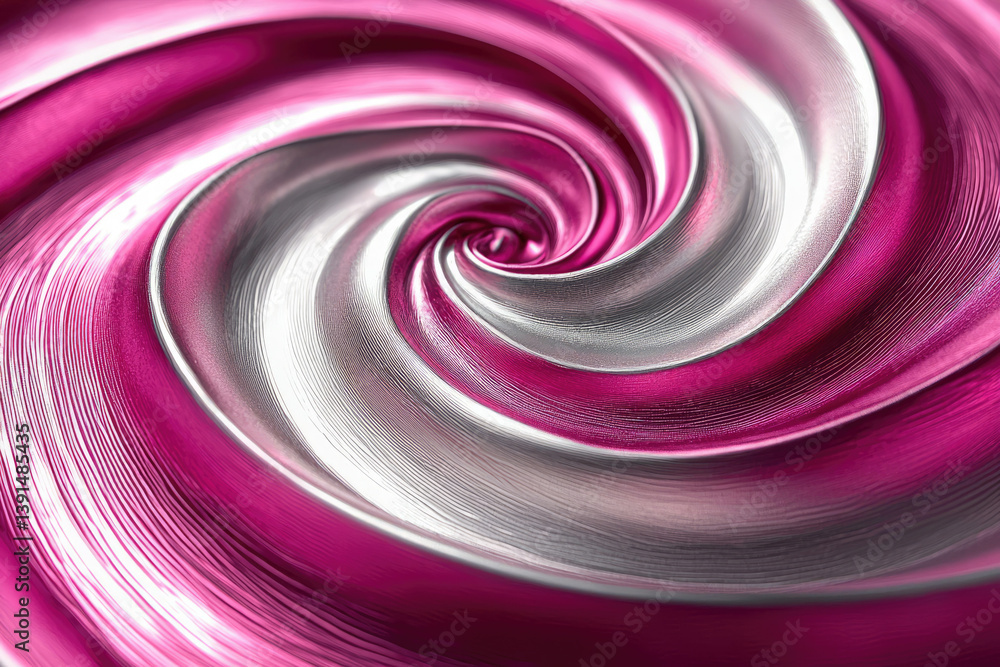 Aufkleber Abstract swirling vortex of metallic pink and silver, creating a mesmerizing visual effect.