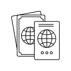 passport holders icon, passport holders line art - simple line art of passport holders, perfect for passport holders logos and icons