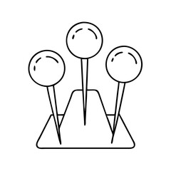 pins icon, pins line art - simple line art of pins, perfect for pins logos and icons