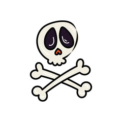 Skull icon islote white background vector stock illustration