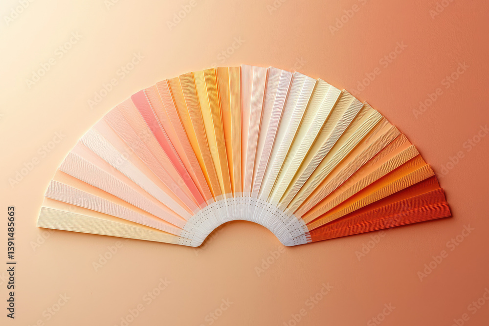 Aufkleber A color palette fan displaying a gradient of warm, peachy shades.
