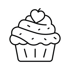 Muffin vector outline icon. EPS 10 file