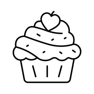 recommend clip art: Muffin vector outline icon. EPS 10 file