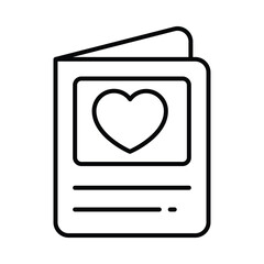 Valentines day card vector outline icon. EPS 10 file