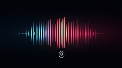 Colorful Sound Wave Visualization with Microphone Icon
