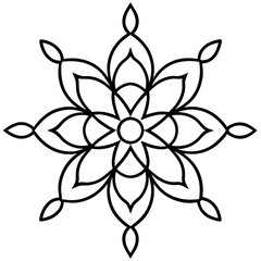 Obraz premium Traditional Indian rangoli mandala line art vector illustration