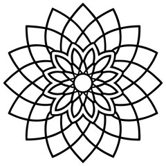 Obraz premium Typography letter based mandala line art vector illustration 