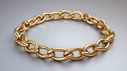 Obraz premium Elegant gold chain necklace with interlocking links, symbolizing luxury and sophistication. Isolated on a transparent background.